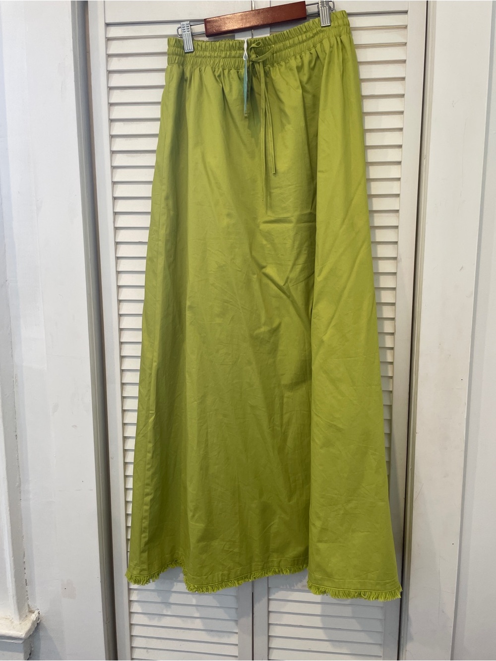 Lime Green Drawstring Maxi Skirt